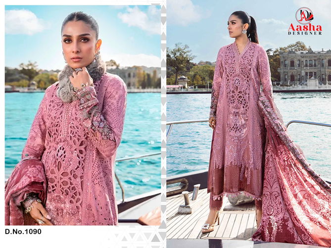 AS D 1090 By Aasha Embroidery Rayon Pakistani Suit Wholesale Shop In Surat
